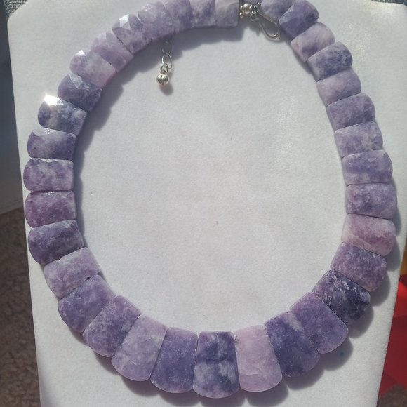 Jay King DTR mine finds  Lepidolite Faceted Purple Stones Necklace 925 Sterling - Picture 6 of 8